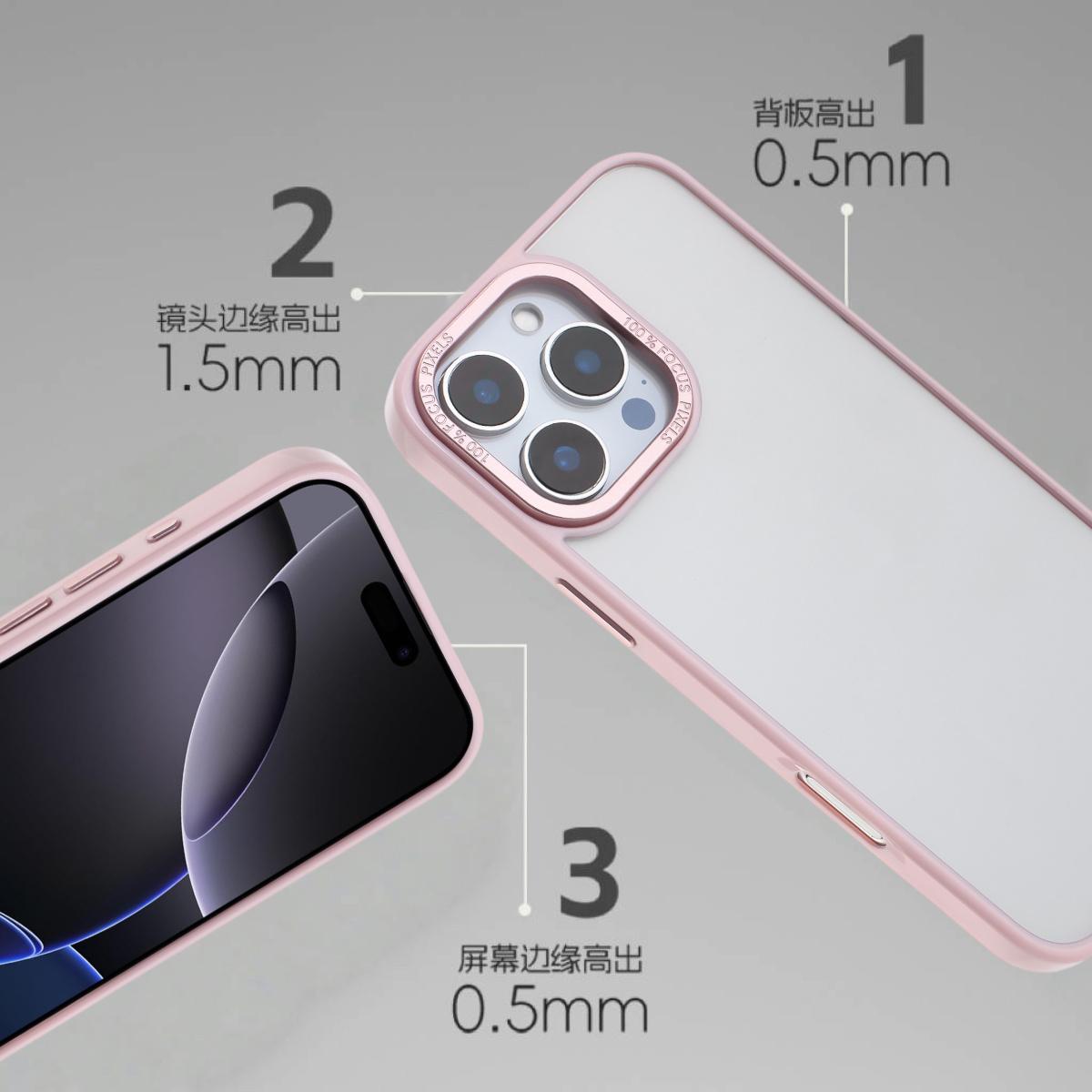 

For iPhone 16 Pro Case TPU+Acrylic Clear Anti-Yellowing Phone Back Cover Grey