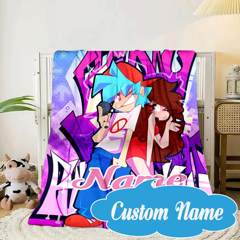 Custom Name Friday night Blanket bed sofa Blanket Flannel Blanket for Camping, Hiking, Picnic Essentials,gift for Fan family