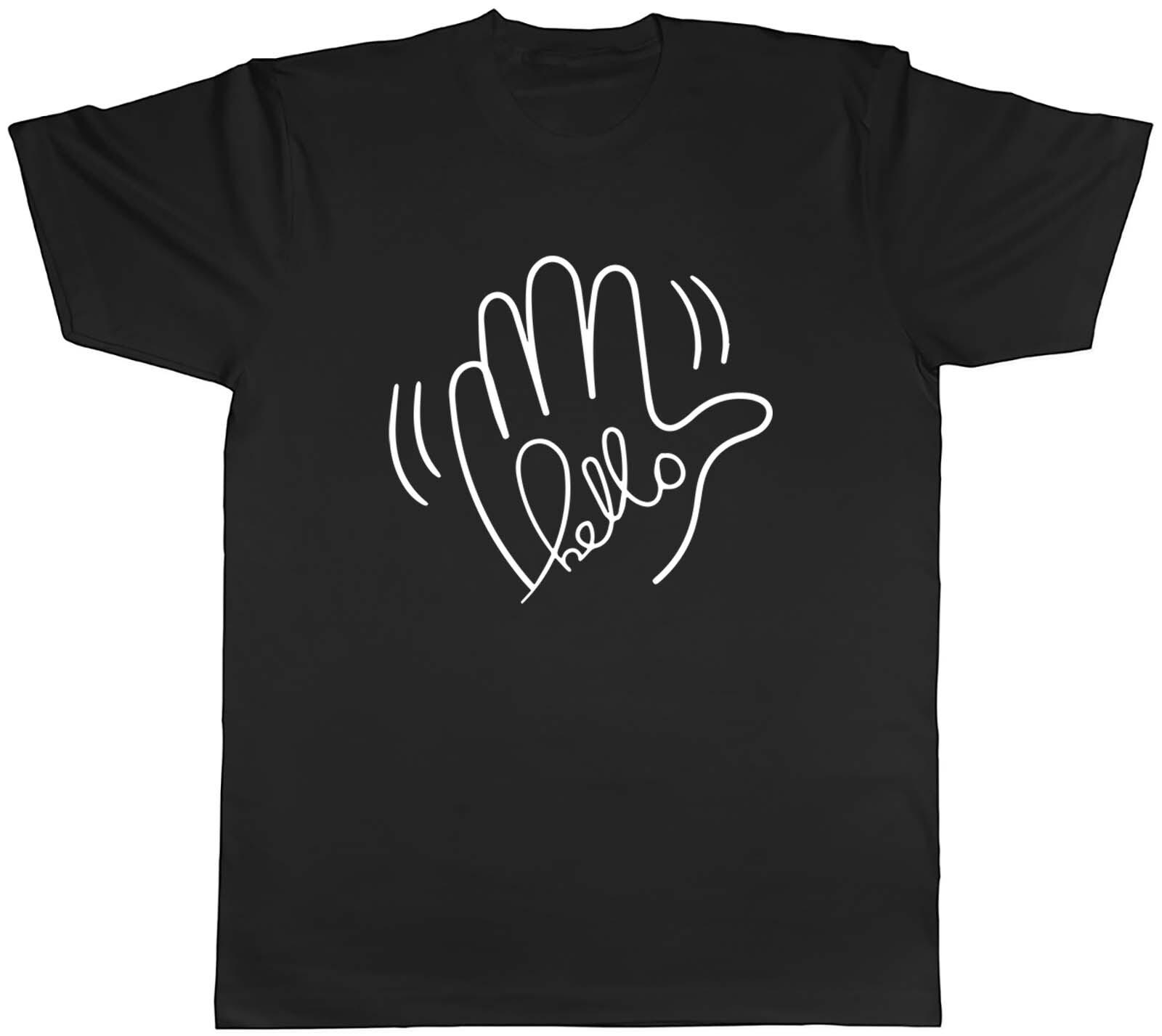 Just Saying Hello Mens T-Shirt Waving Hand Greet Tee Gift S