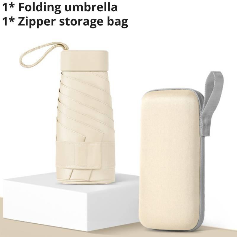 Stylish Multicolor Portable Foldable Umbrella For Women With Uv Protection Fabric