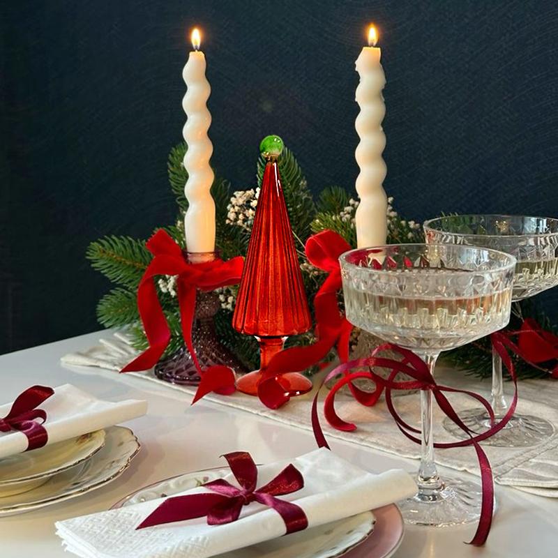 1PC Handmade Crystal Holiday Gift Gift for Colleague Glass Christmas Tree Decor Office Christmas Decoration