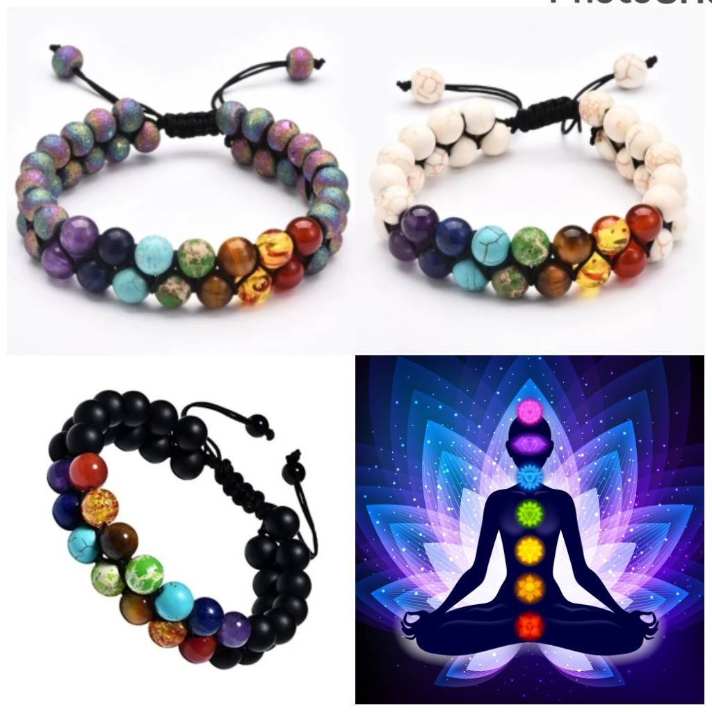 7 Chakra Health Balance Beaded Bracelet Volcanic Stone Energy Yoga Jewelry Gift