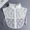 Hollow Lace Chiffon Doll Cotton Fake Collar Blouse Sweater Detachable Shirt Collar False Collar Lapel Women Top Collars Decor