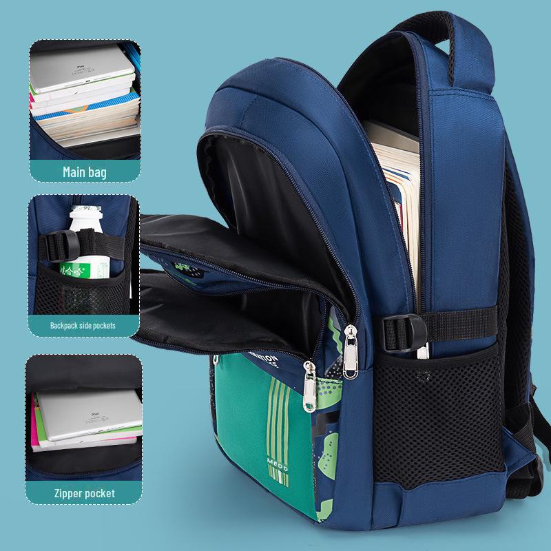 British Style Astronaut Backpack for Boys - Lightweight, Reduced Weight, for 6th Grade Primary School Students, Printed Logo