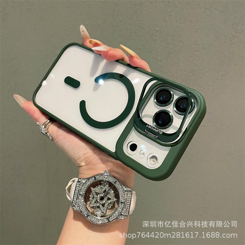 Apple 18Promax Lens Holder Magnetic Suction Mobile Phone Case, Suitable for IPhone17 with Lens Film 15 Anti-drop Case