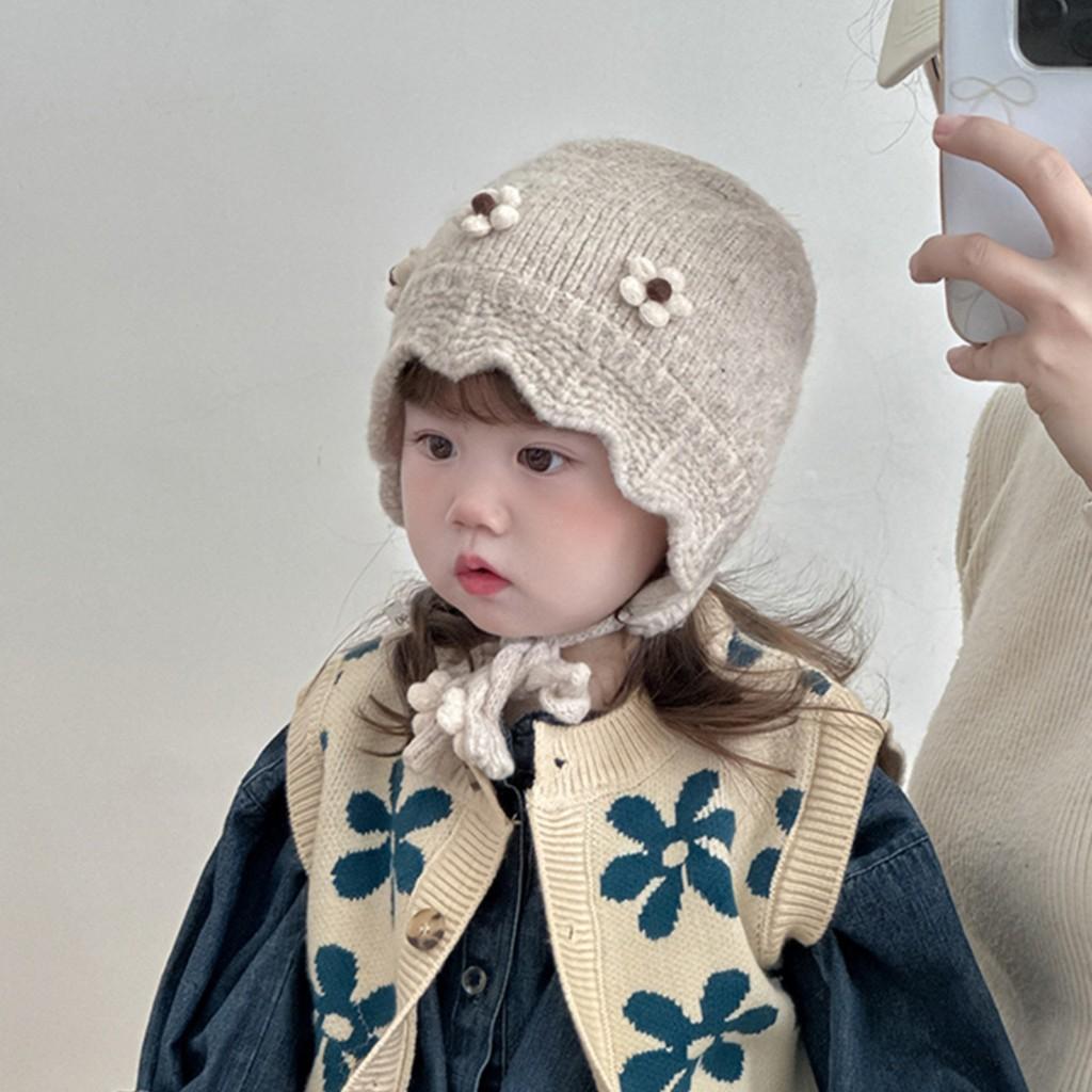 Baby Knitted Winter Hat With Ears For Toddler Girls Kids Warm Windproof Cap