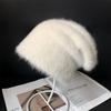 15 Colors Soft Rabbit Fur Beanies Winter Hat for Woman Luxury Fluffy Knited Hat Bonnet Lady Autumn Winter Warm Skullies Cap