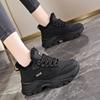 Fleece two cotton sneakers women's shoes winter 2 winter new thick-soled dad shoes thickened and warm