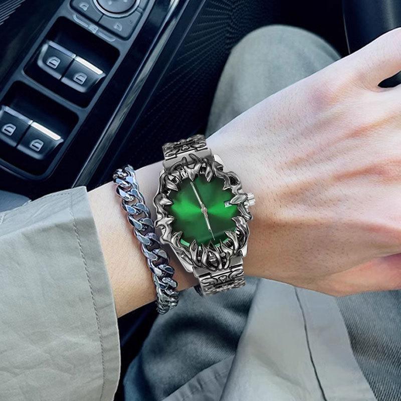 AOCASDIY Montre Homme Style Médiéval Ancien Design Créatif Acier Étanche Style Unique Mode Montre-Bracelet à Quartz pour Homme