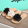 New big flower summer slippers schoolgirls wear wear wear-resistant women's flat sandals home cute beach shoes