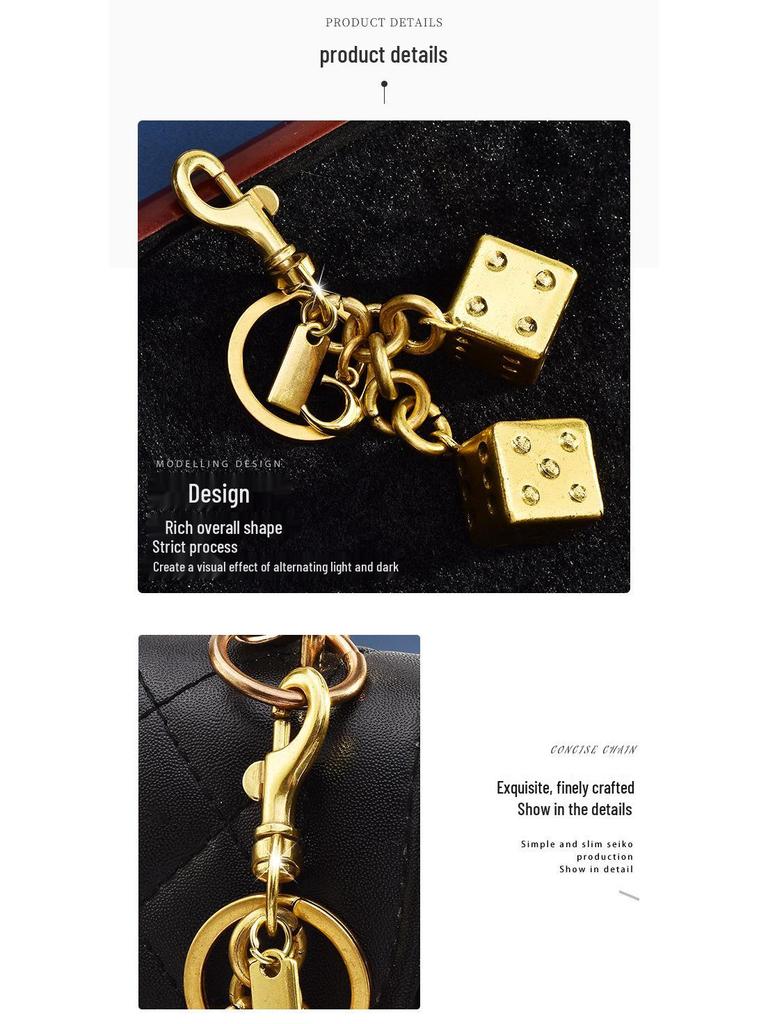 Good Luck Dice String 3D Bag Keychain