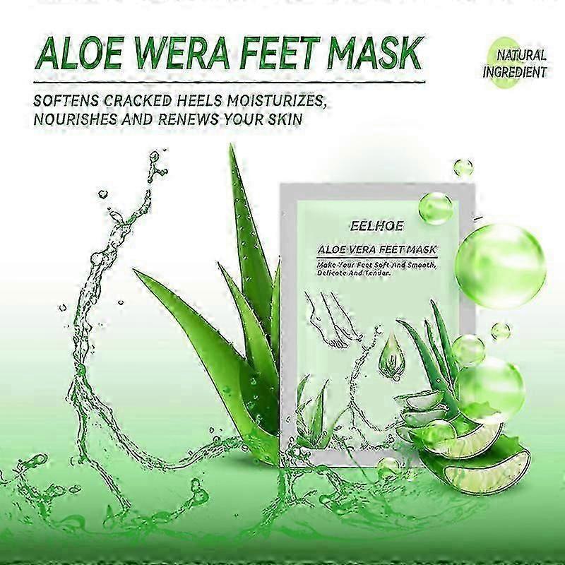 5pairs Foot Mask Exfoliating Feet Mask Pedicure Heels Foot Mask Aloe Vera