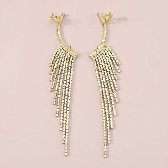 Simple Popular Earrings Tassel Design Shiny Rhinestone Comfortable To Wear Versatile Stylish Earrings