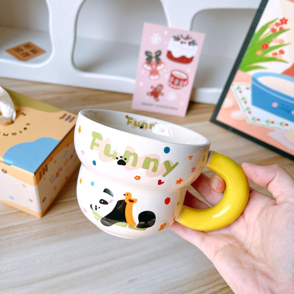Cute Cartoon Milk Cup Couple Home Breakfast Coffee Cup Breakfast Mug Mug Ceramic Cup Souvenir