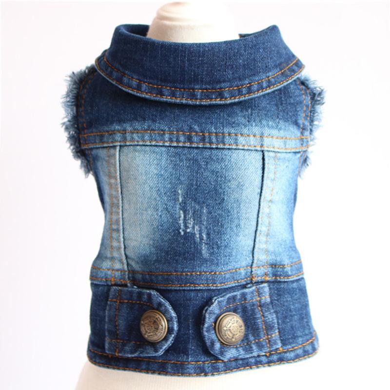 

Pet retro personalized denim jacket dog clothes small dog spring autumn winter XXL