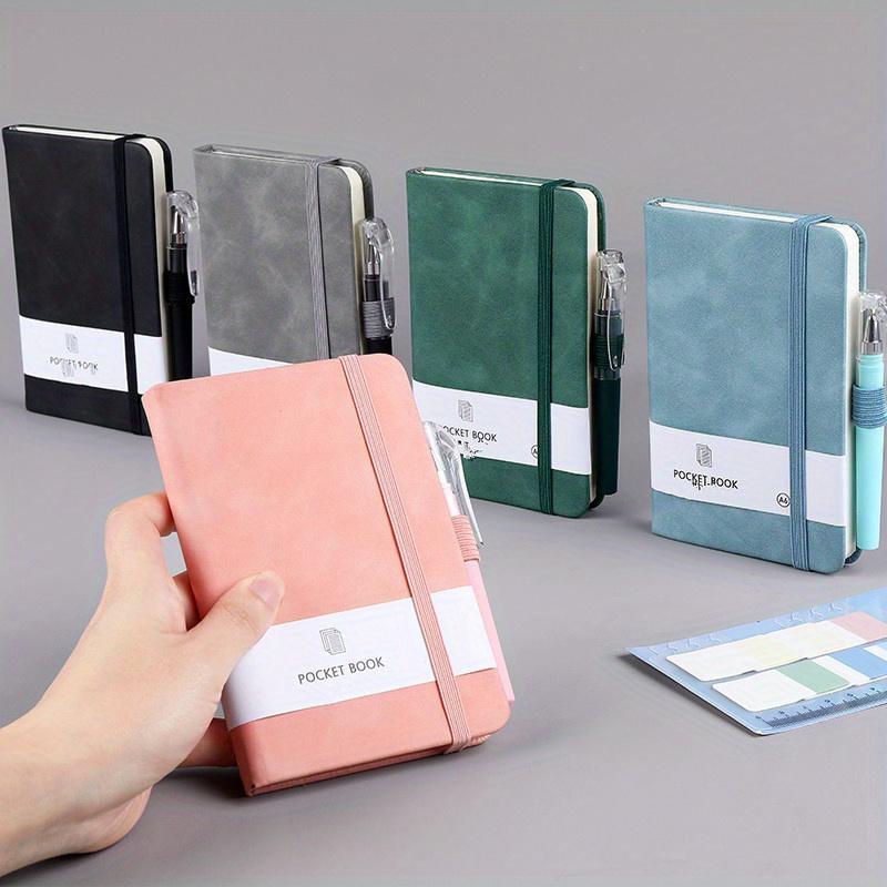 1 Stück A6 Mini Taschennotizbuch mit Stift, Tragbares Notizbuch mit Innenseiten, Perfekt für tägliche Notizen, Büro, Notizblock, Studententagebuch