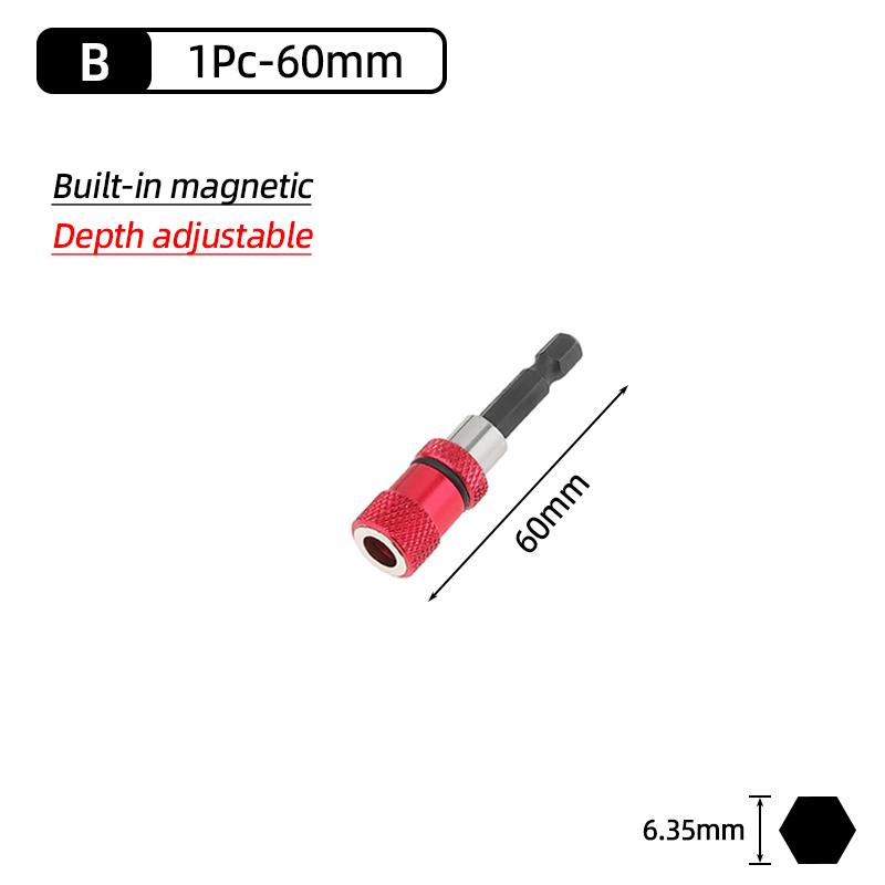 

Магнитный адаптер-держатель бит для отвертки, шестигранный хвостовик 1/4 дюйма, регулируемая глубина закручивания, удлинительный стержень, электроинструменты для дрели
