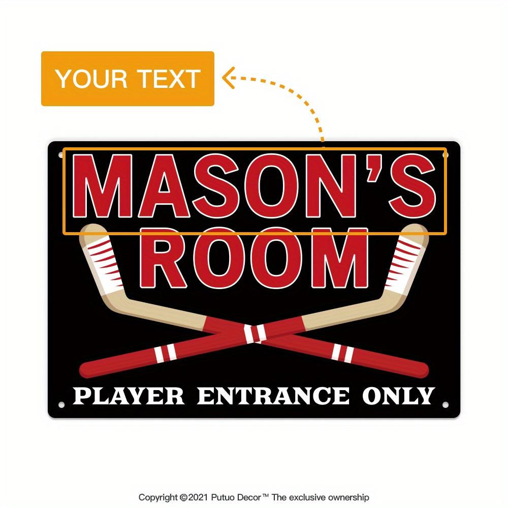

Customized Decor Personalized Playroom Sign Custom Name Sports Wall Decor X Inches Metal Sign for Home Gym 20x30cm（7.8x11.8inch）