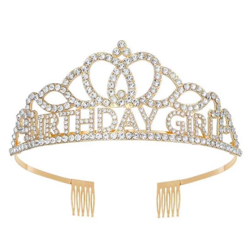 Birthday Party Crown BIRTHDAY GIRL Girl Princess Crown Bride Metal Tiara for Women