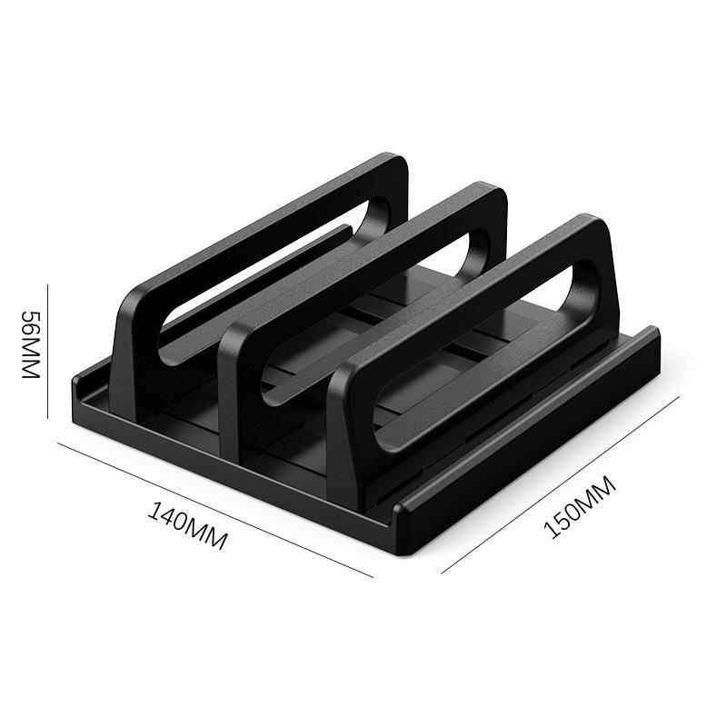 Dual-Slot Adjustable Vertical Laptop Stand Abs Plastic 4In1 Design Space-Saving For Macbook Chromebook Surface Hp Dell Book Ipad