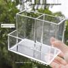 Acrylic Three-Compartment Pen Holder: Luxurious Multifunctional Desktop Organizer
