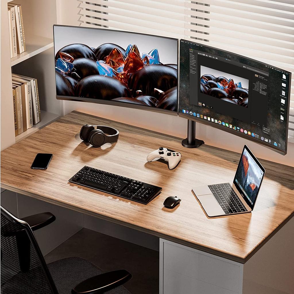 ErGear PC Monitor Arm 2 Screens Types Load Capacity 8kg Display Arm Dual VESA Standard Adjustment 13-32 100100 Multi-Angle