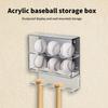 Acrylic Baseball Softball Bat Showcase Clear Protective Case Wall Mounted Ball Display Holder Dustproof Storage Box