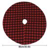 Xmas Tree Skirt Red Black Plaid Pattern 90cm Tree Skirt for Holiday Party and Home