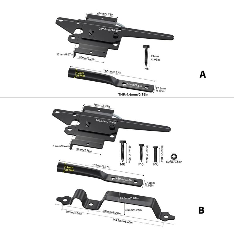 Auto Locking Gate Latches Heavy Duty Latches Iron Security Lock Quick Pin Door Bolt Automatic Latches Door Hardwares