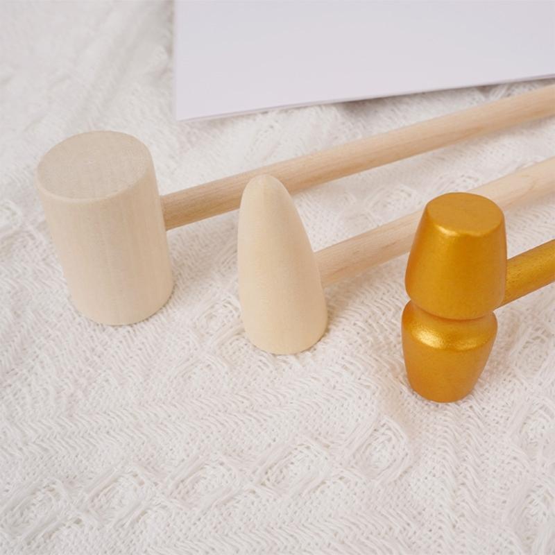 20 Pcs/Set Wood Hammers Chocolate Seafood Harmer Cake Demold Tool Small Mallets for Kids Boy Girl