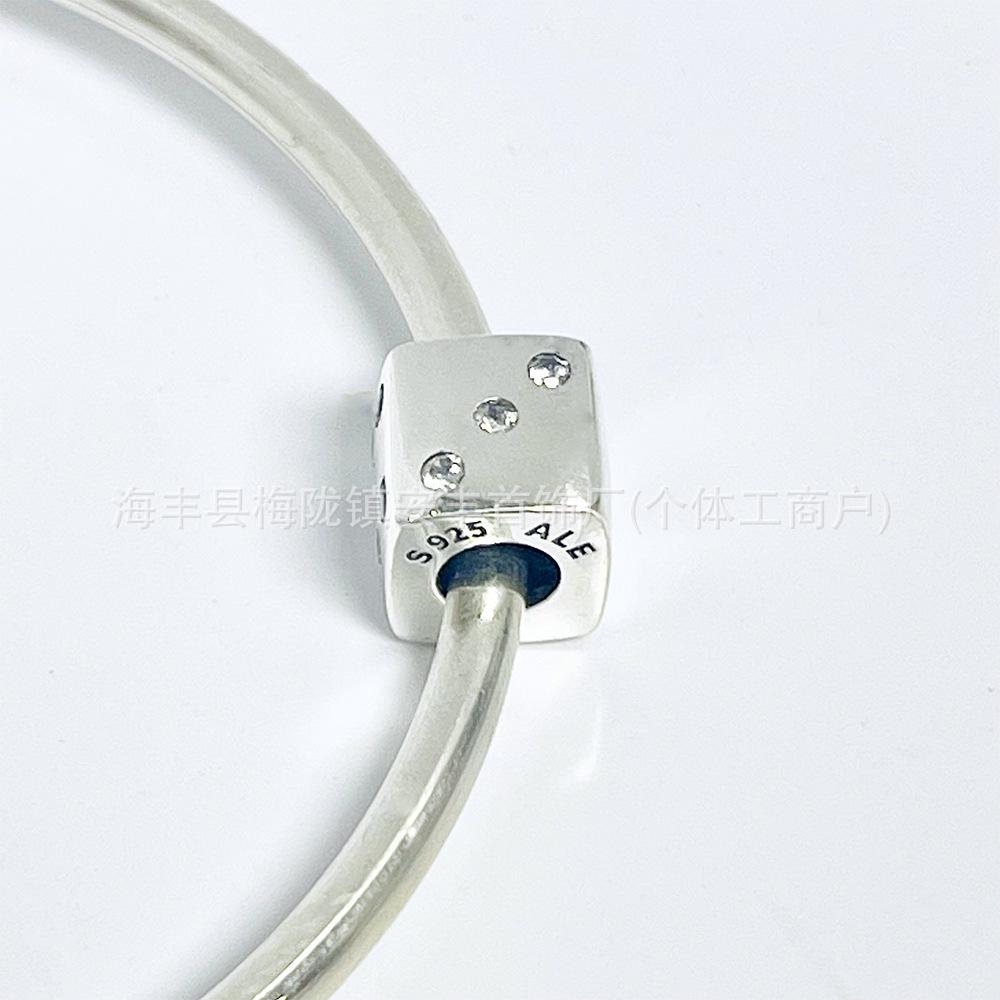 Pandora S925 Sterling Silver Dice Beads Bracelet - DIY Jewelry Accessory Sterling Silver S925