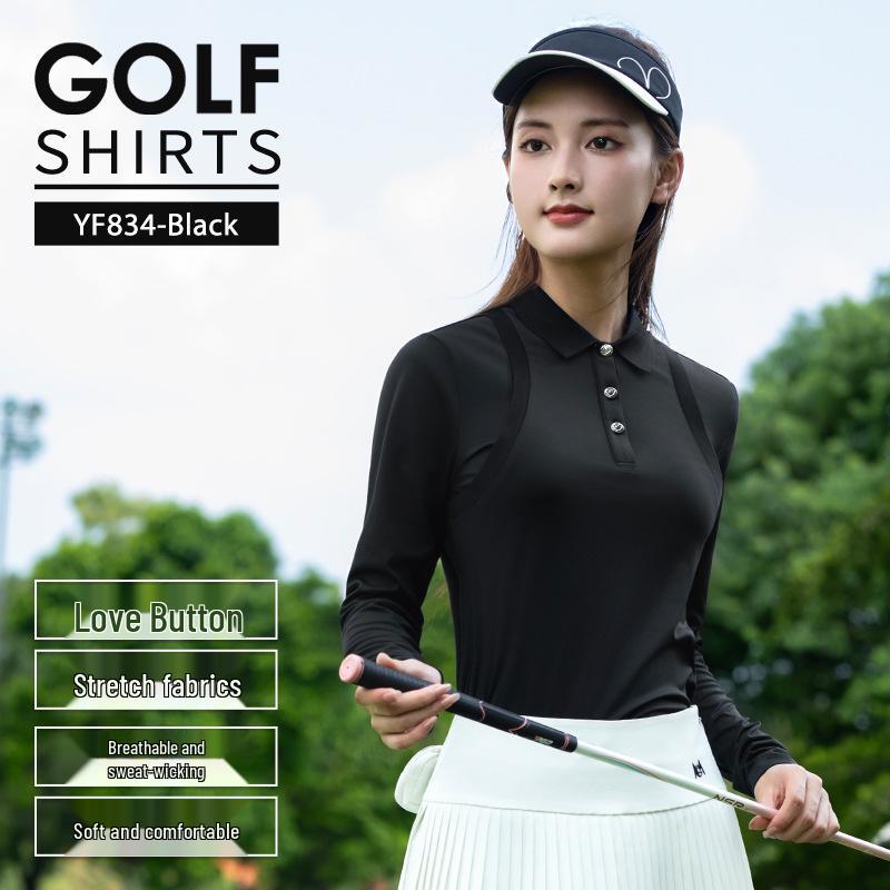 Женский топ-поло PGM 2025 Осень/Зима, сшитый, с длинным рукавом L