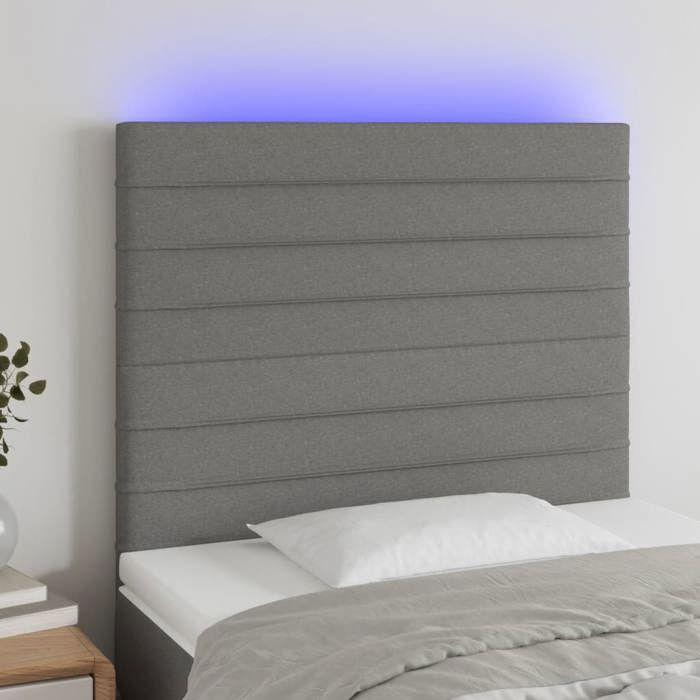 VidaXL LED Headboard Bedroom Furniture Single Bed Accessory Headboard Bed Frame Interior Dark Grey 3122547