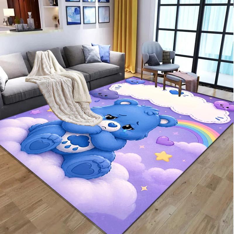Care Bears Pattern Rug, Indoor/Outdoor Mat, for Picnic, Gameroom, Bedroom, Office, Living Room, Home Decor Carpet, Birthday Gift
