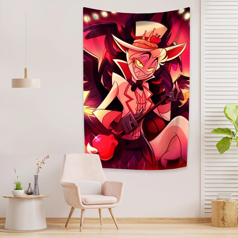 Classic Anime Tapestry Hell Hotel Lucifers Home Decoration Wall Hanging Tapiz Bedroom Living Room Background Cloth