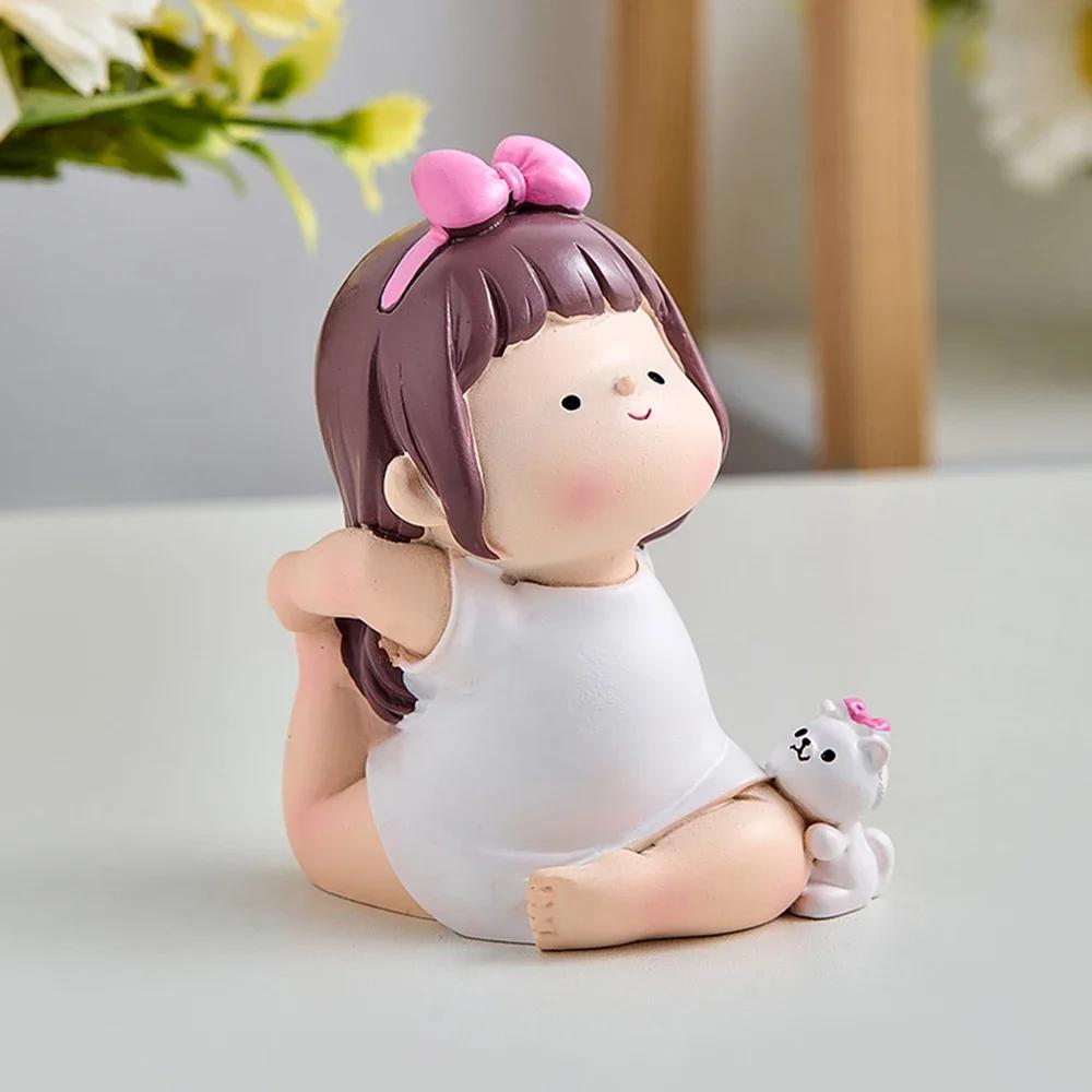 Nordic Home Decoration Cute Creative Yoga Little Girl Ornaments Room Decoration Desk Decor Lovely Accessories Girl Birthday Gift