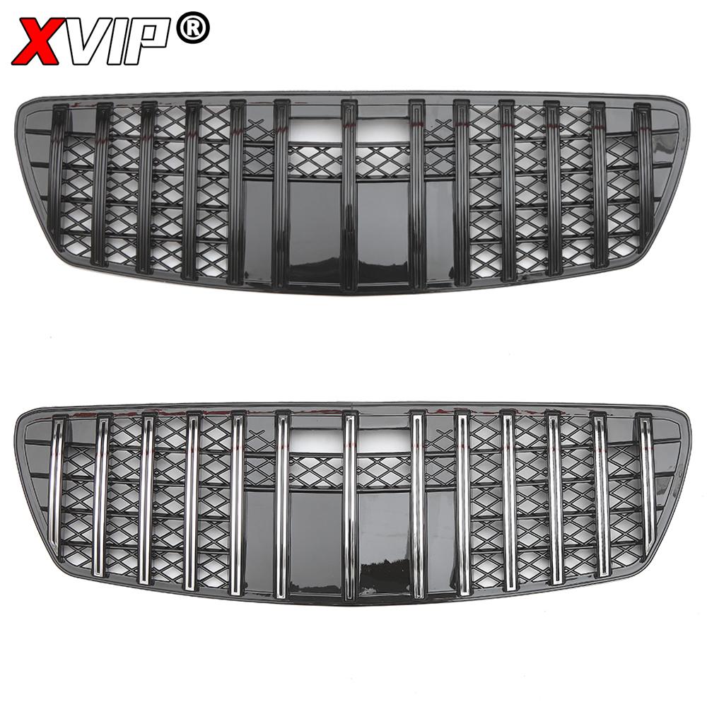 XVIP Chrome Black GTR Style Upper Grille For Mercedes Benz E-Class W211 E320 E350 E55 AMG 2003-06 Racing Grilles Car Accessories