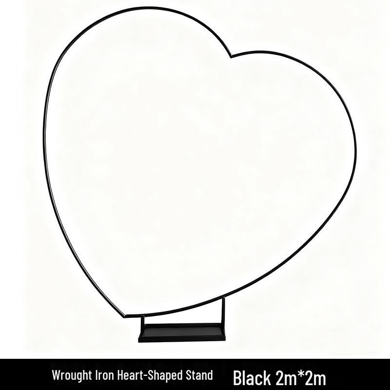 7.2FT Herzförmiger Hintergrundständer für Hochzeiten & Partys - Schmiedeeisen Ballonbogen