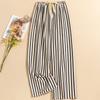 Women's Casual Fashion Sleep Pants Striped Loungewear Pants Wearable As Outerwear High-Waisted Pants