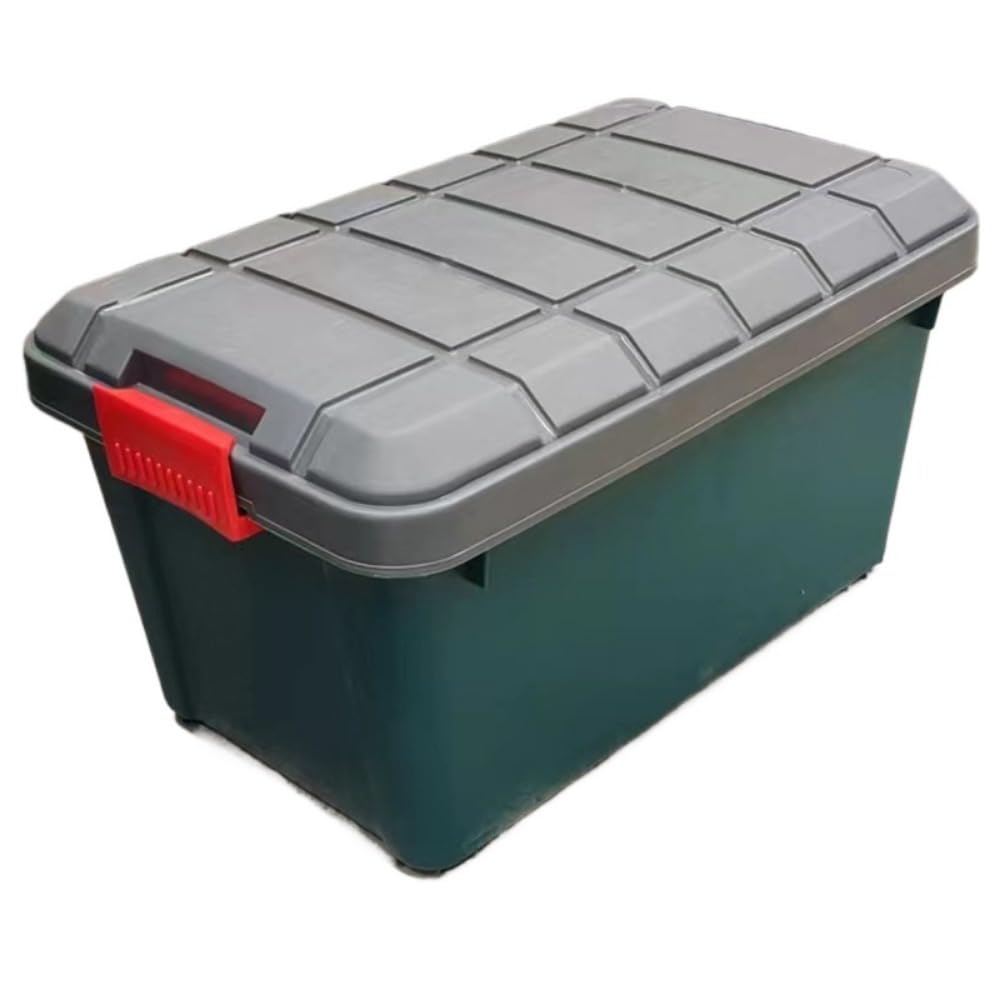 

TIKHJ Car Trunk Plastic Storage Box Car Storage Box (Army Green, 55L) 55L