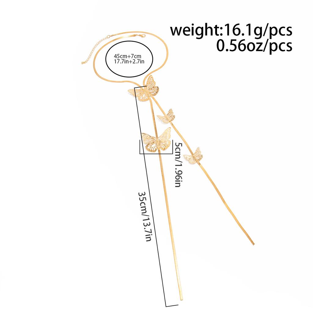 Niche Three-dimensional Feeling Flower Pearl Long Necklace Temperament Hundred Matching Butterfly Snake Bone Chain Necklace