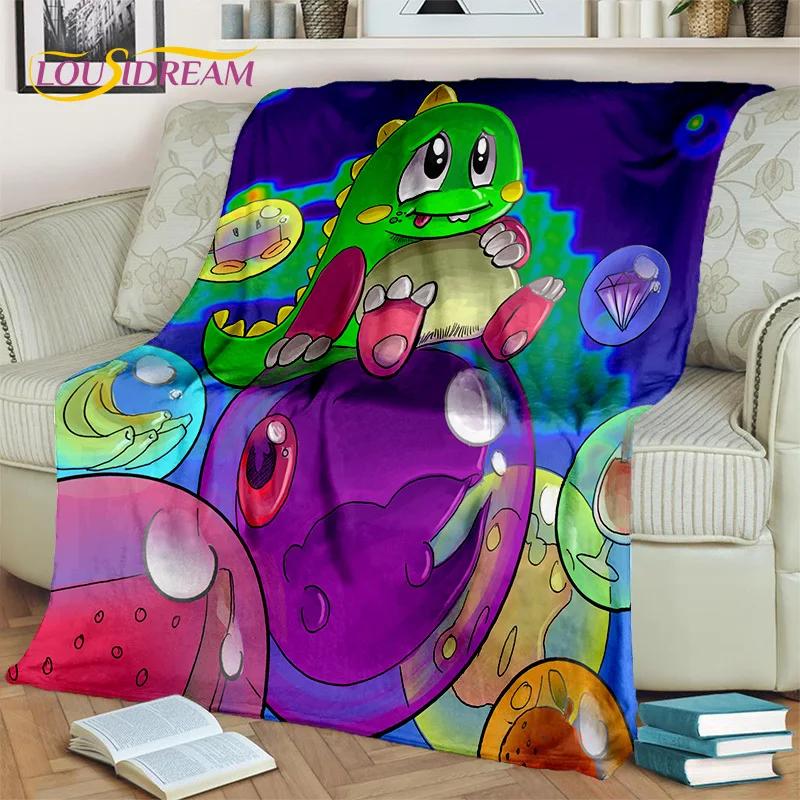 Cartoon Bubble Bobble Game Gamer 3D Blanket,Soft Throw Blanket for Home Bedroom Bed Sofa Picnic Travel Office Cover Blanket Kids
