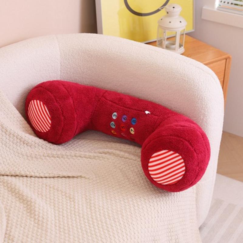 Plush Phone Throw Pillow Funny Telephone Doll Toy Sleep Pillow Christmas Decors for Bedroom Sofa Birthday Gift for Kid