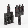 1Pair 3 Way Solar Panel Mounting Photovoltaic IP67 Waterproof Connector DC 1000V 50A For 2.5MM 4MM 6MM Cable