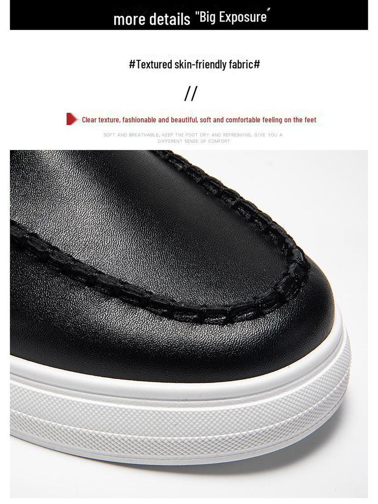 Wiosna 2025 Męskie Oddychające Skórzane Mokasyny w Brytyjskim Stylu - Modne Casualowe Mokasyny dla Młodzieży