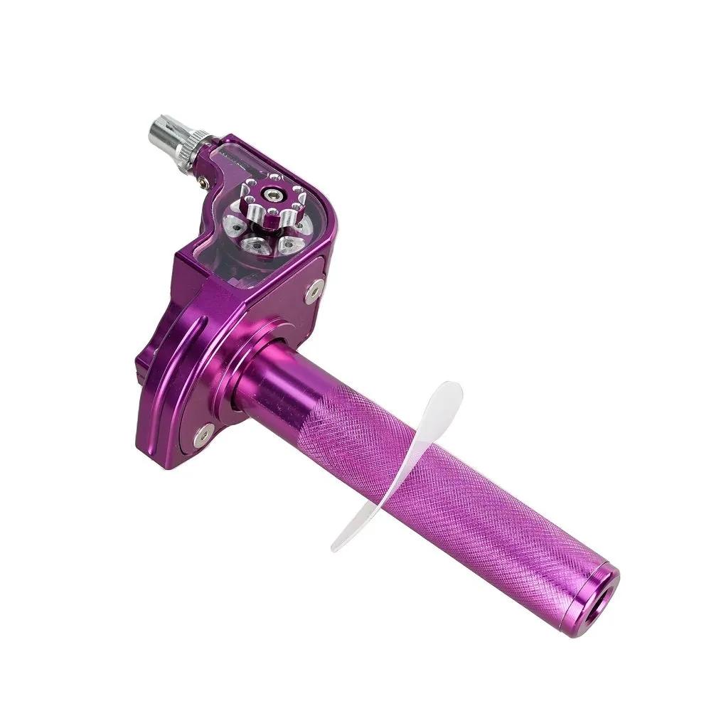 22mm CNC Aluminum Accelerator Throttle Twist Grips Throttle Cable For 50 70 110 125 250 350 Dirt Bike Motorcycle Parts,Purple..