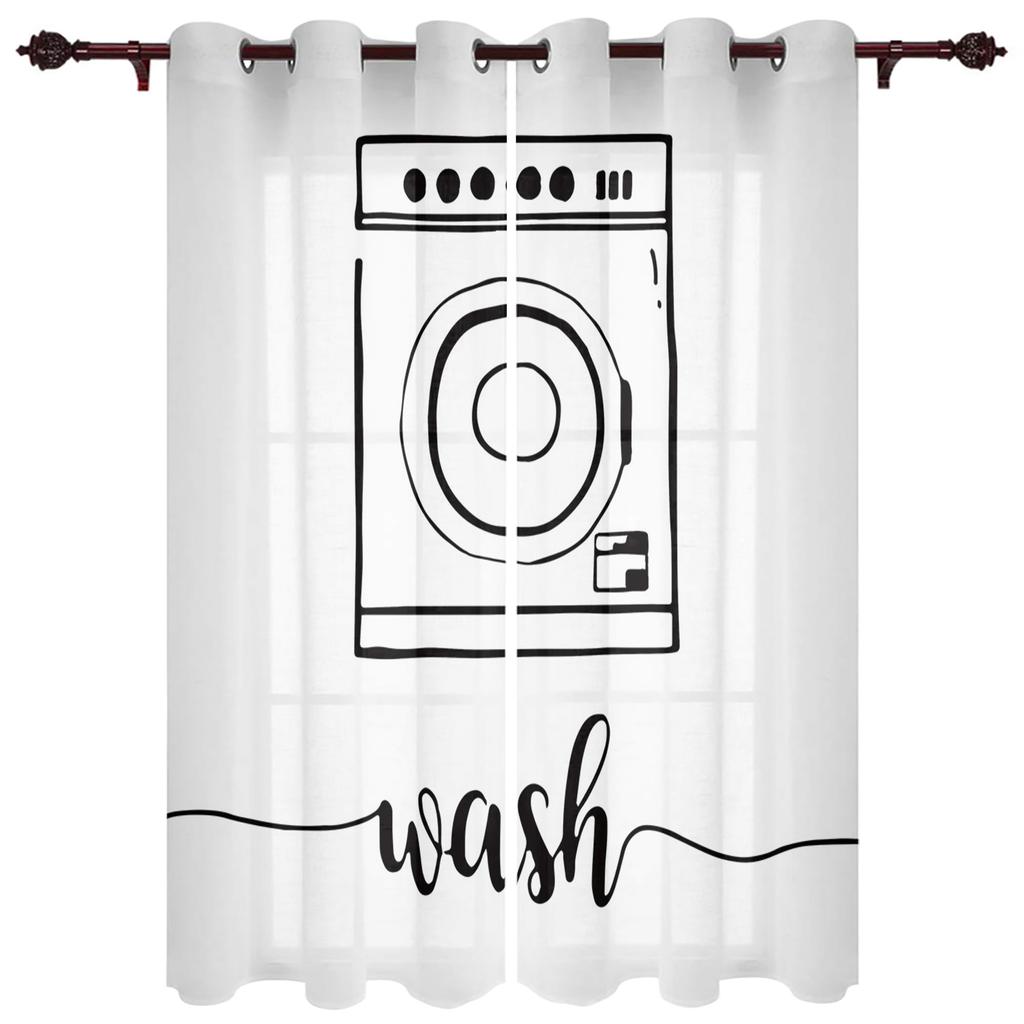 Rysunek pralni Retro Okna Zasłony Salon Luksusowy wystrój Zasłony świąteczne Sypialnia Kuchnia Draperie okienne