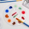 "Children's White Plastic Painting Palette: Plum-Shaped Acrylic & Watercolor Tray"