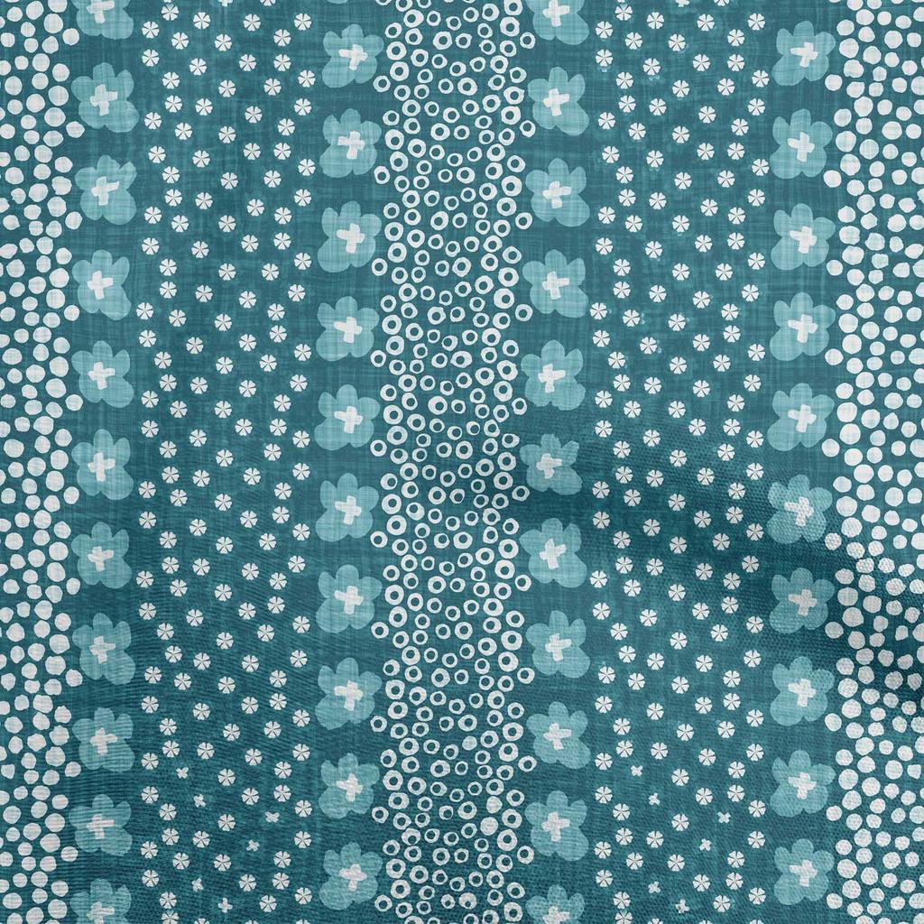 oneOone Cotton Flex Dark Olive Green Fabric Floral  Sewing Material Print Fabric By The Yard 40 Inch