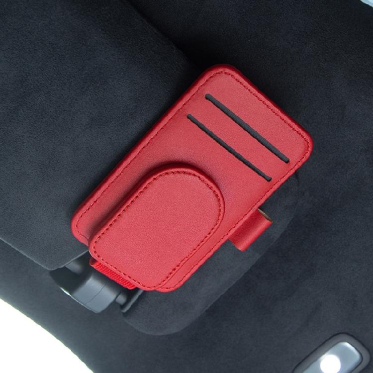 Magnetic Leather Storage Clip Auto Interior Accessory Car Glasses Holder Card Clip Universal Eyeglass Hanger for Visors
